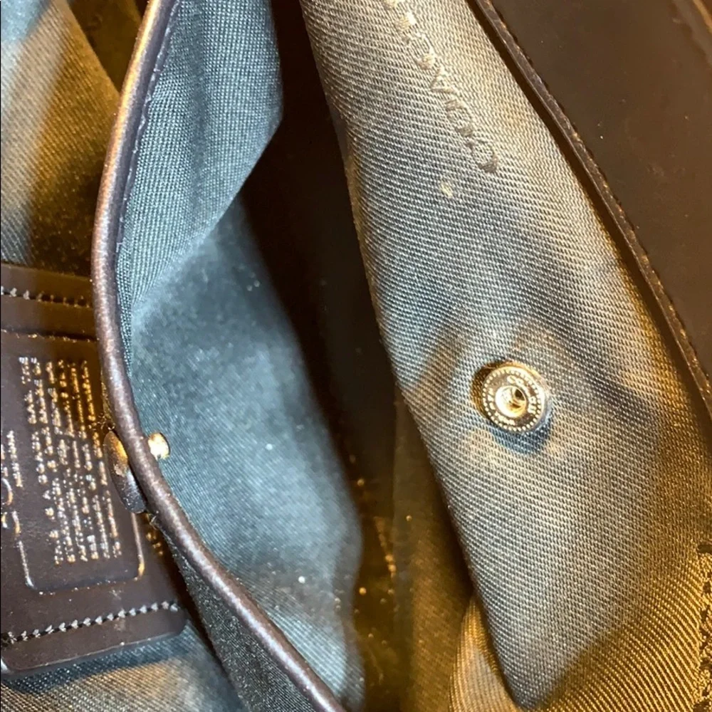 Coach leather gunmetal pocketbook EUC no strap